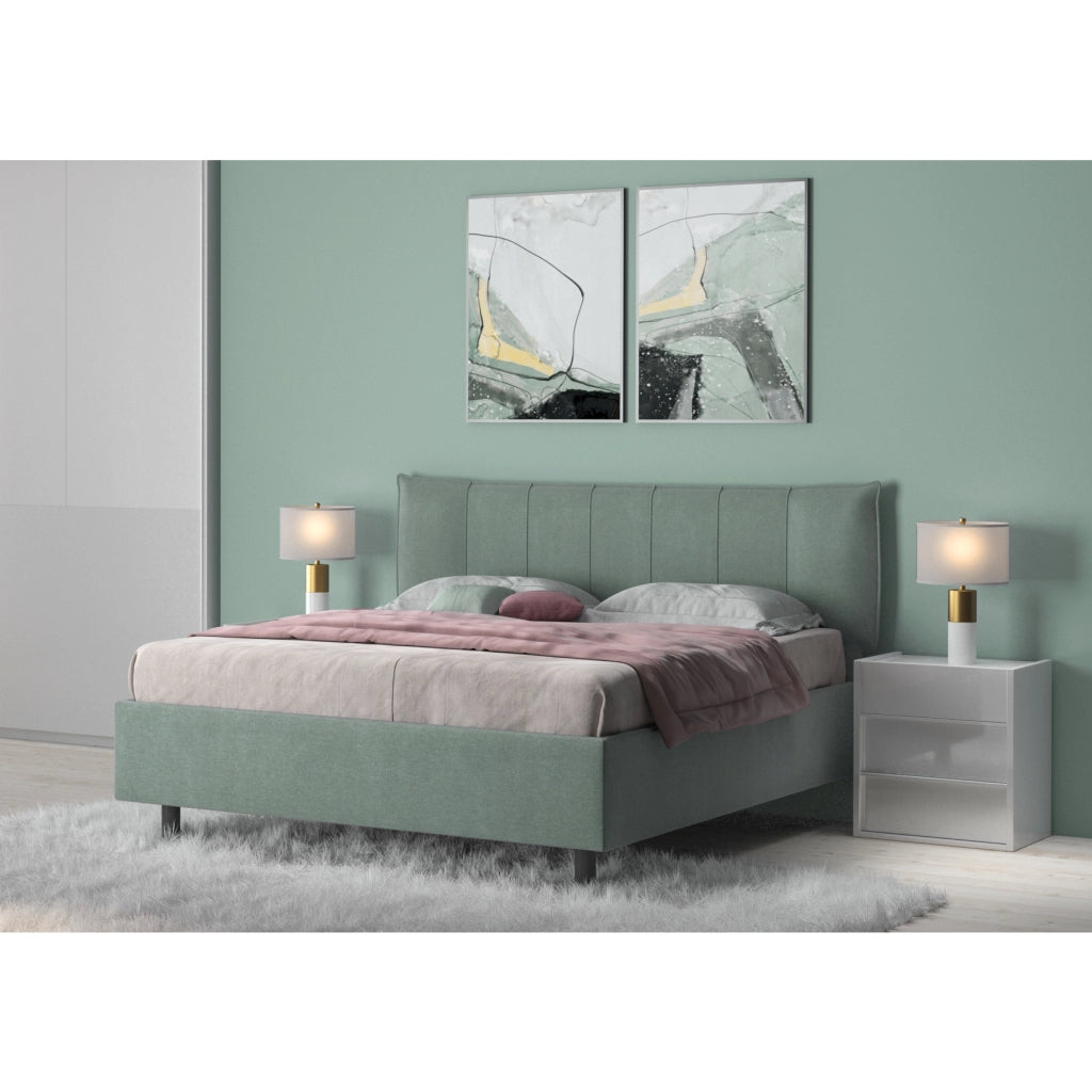 LETTO MATRIMONIALE HUG 170X200XH105CM VERDE SALVIA