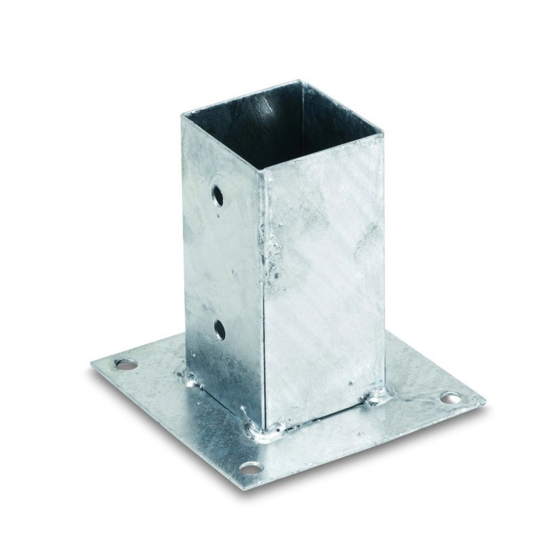 Sostegno palo 9x9 cm da pavimento - 2 pz - Acciaio zincato