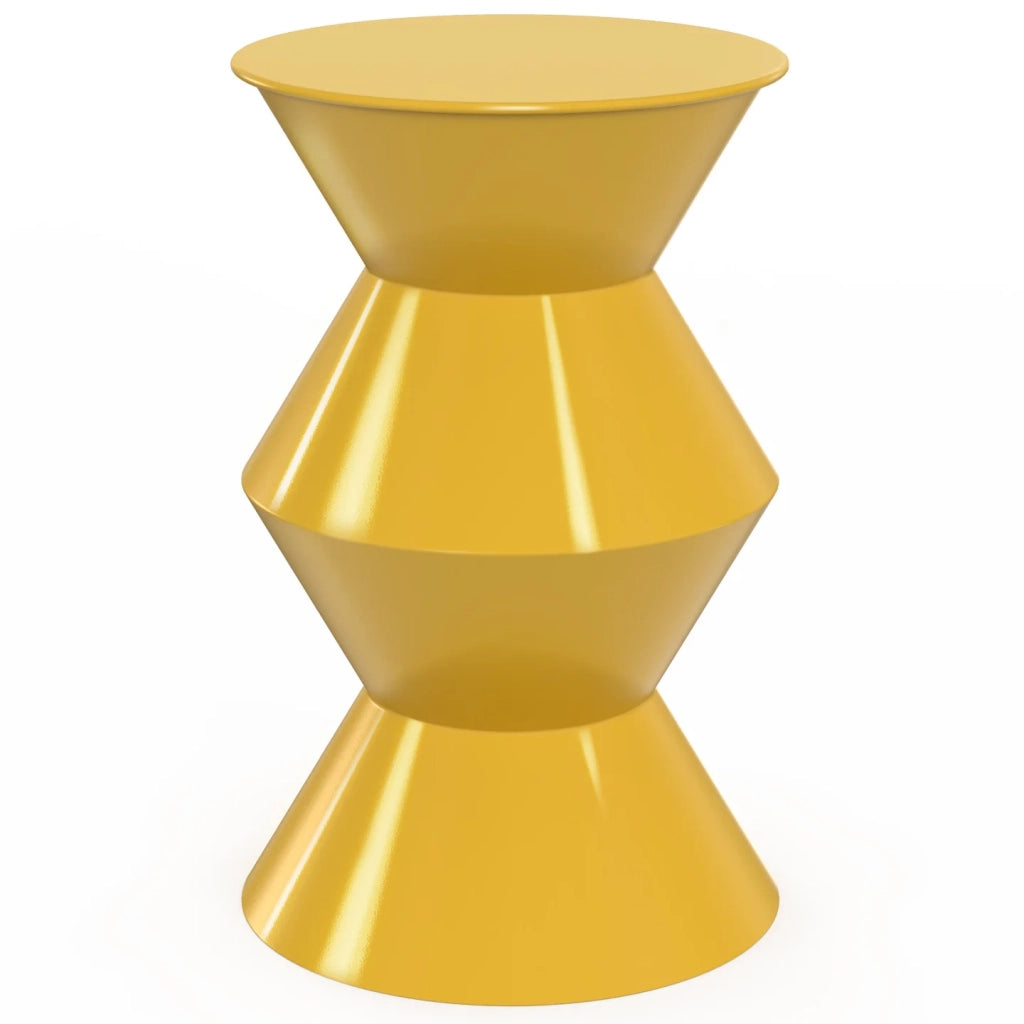 IDMarket - Tavolino rotondo, tavolino da salotto, comodini IRENE 30 cm in metallo giallo scuro