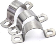 U-buco in acciaio resistente alle corrosioni 1 pollice Ø - 2 fori - clip per tubi in acciaio inossidabile - beugel per impianti di tubazione - Ø 25 mm - 10 pezzi
