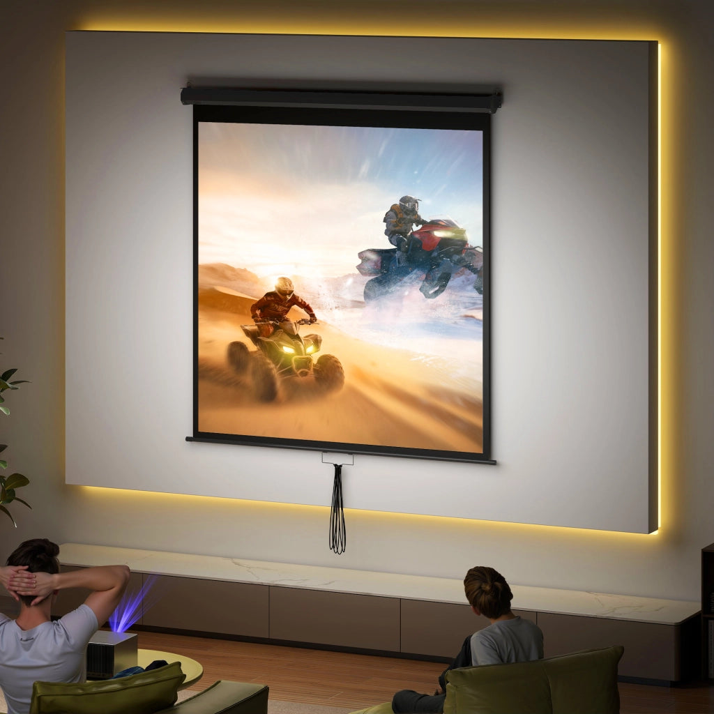 Schermo per proiettore TV e Home Cinema ¨C Minimal ¨C Bianco 146x146 cm