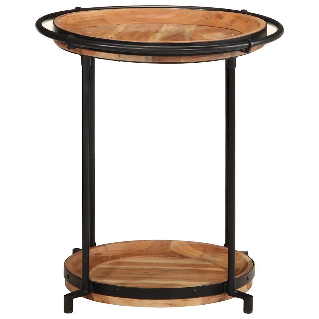 Tavolino Ã˜55x60 cm in Legno Massello di Acacia