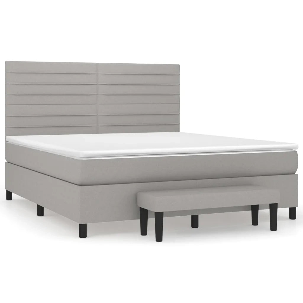 Giroletto a Molle con Materasso Grigio Chiaro180x200 cm Tessuto 3136693