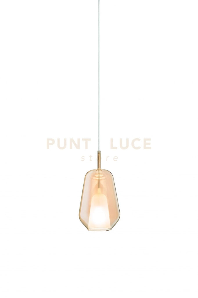 VETRO THELMA 1 AMBRA D.19CM H.35CM 1 LUCE ATTACCO E27 BASE D'ATTACCO ACQUISTABILE SEPARATAMENTE
