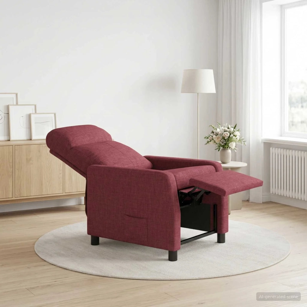 Divano Sedia-Poltrona reclinabile Rosso Vino Tessuto 860597