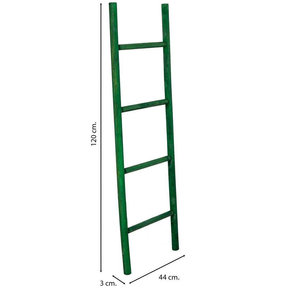 Escalera estanteria de madera verde 44x3x120h cm