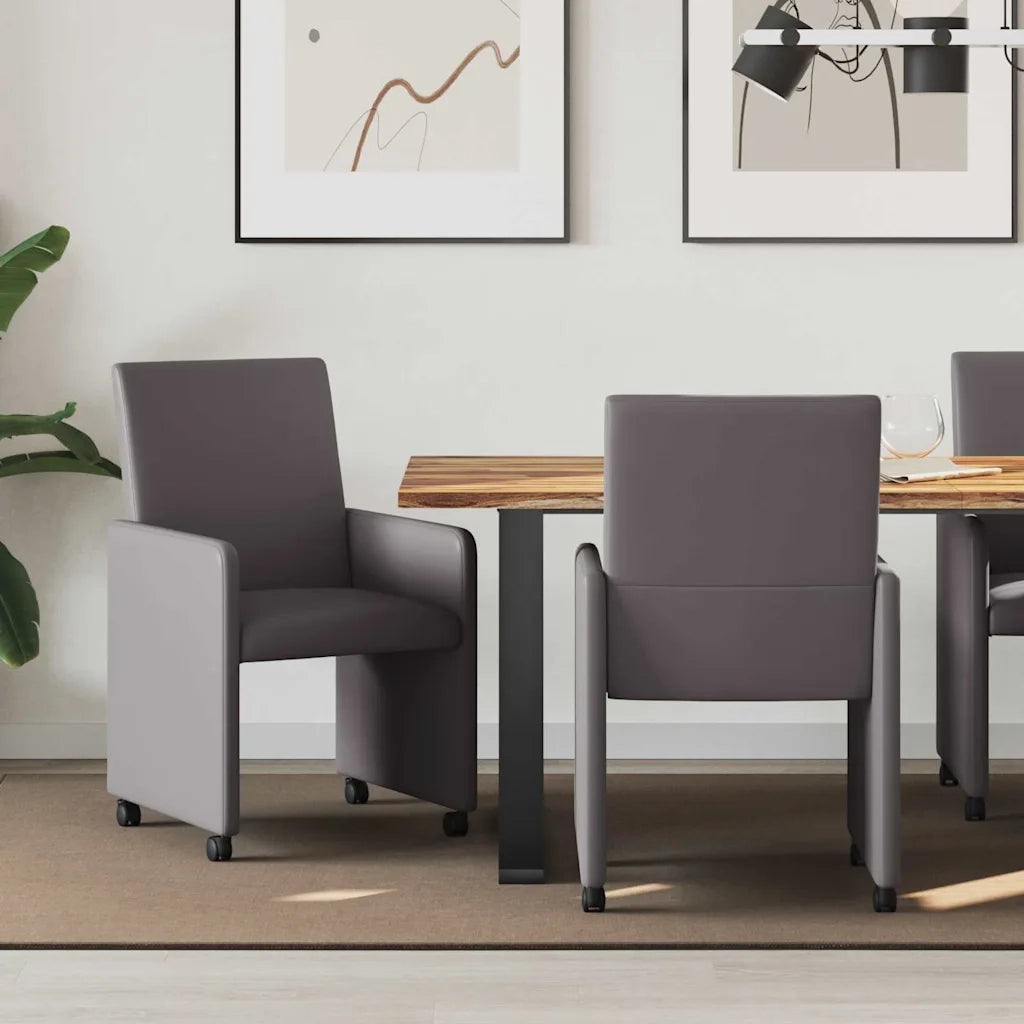 Sedie da Pranzo con Ruote 2 pcs Grigio 57 x 66 x 94 cm 42017819