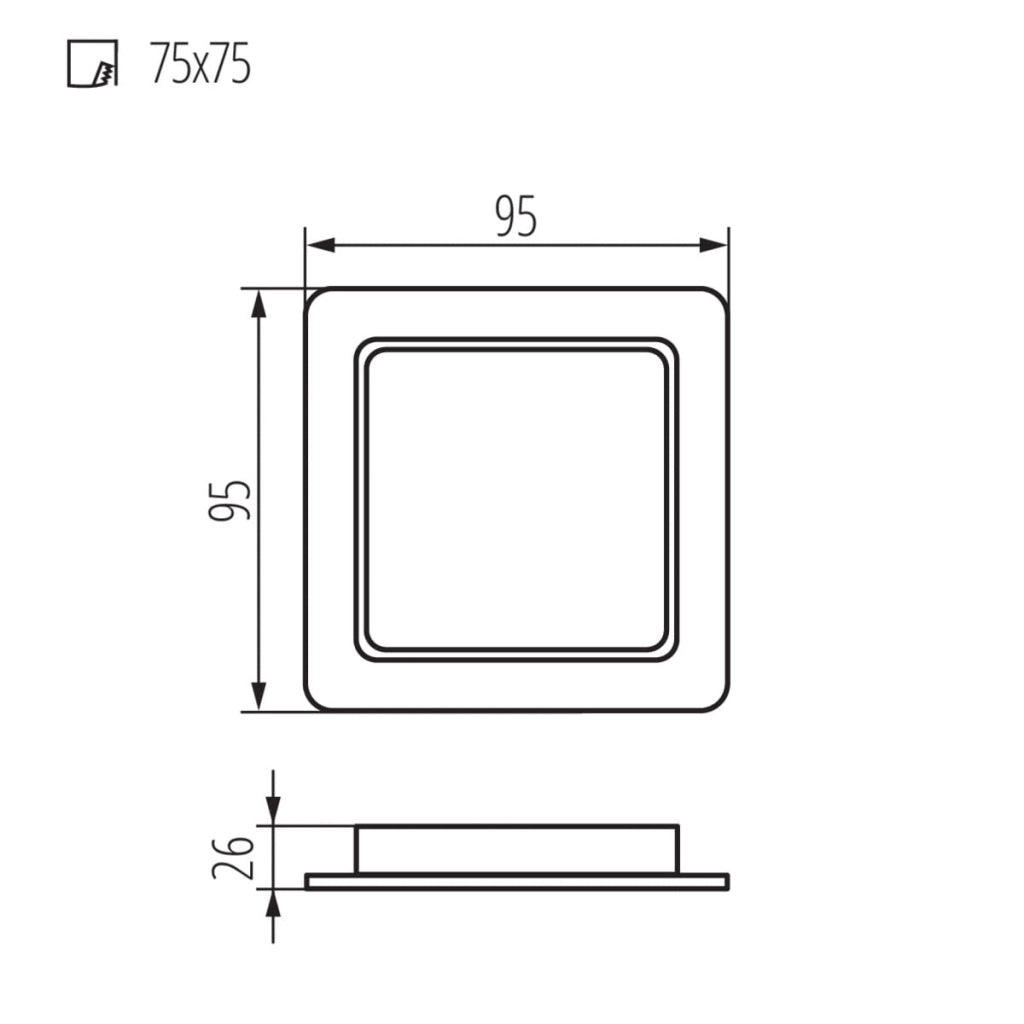 Faretto plafoniera quadrato TAVO 5W 4000K IP44 Kanlux