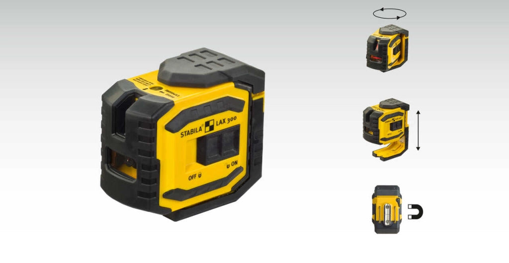 LASER A PIOMBO E A LINEE INCROCIATE LAX 300 SET 5 UNITA' + LT30  LT 30 Puntello Lunghezza regolabile: 1.35 - 3.65- STABILA