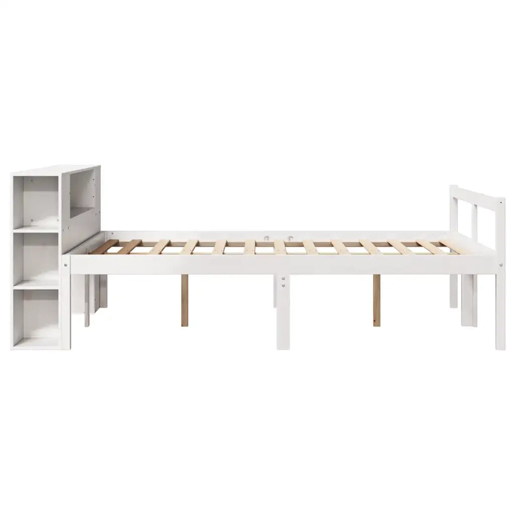 Letto Libreria senza Materasso Bianco 120x190 cm Legno di Pino 3321962