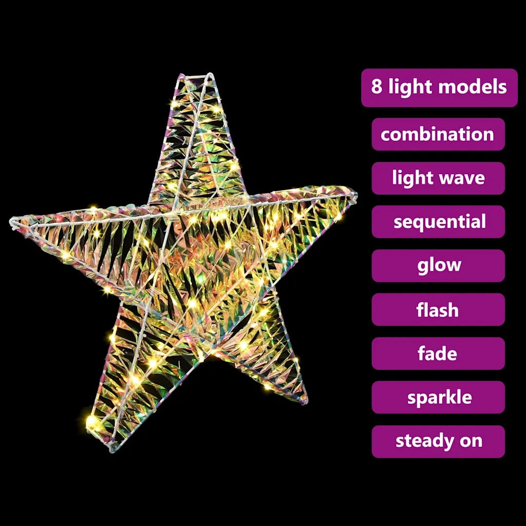 Stella 3D con 50 LED Bianco caldo 55 x 52.5 x 9 cm PET 42019102