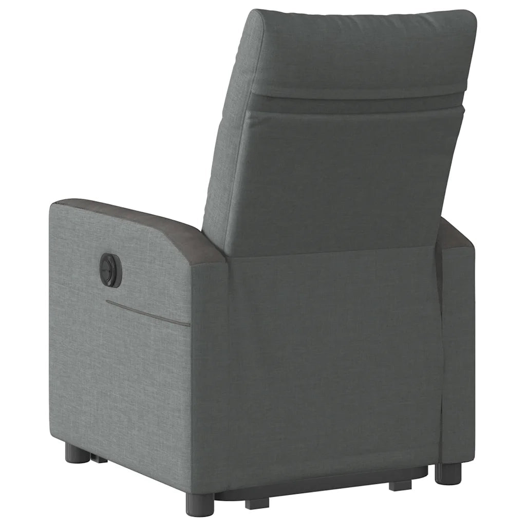 Poltrona | Sedia Relax Alzapersona Reclinabile Elettrica Grigio Scuro Tessuto