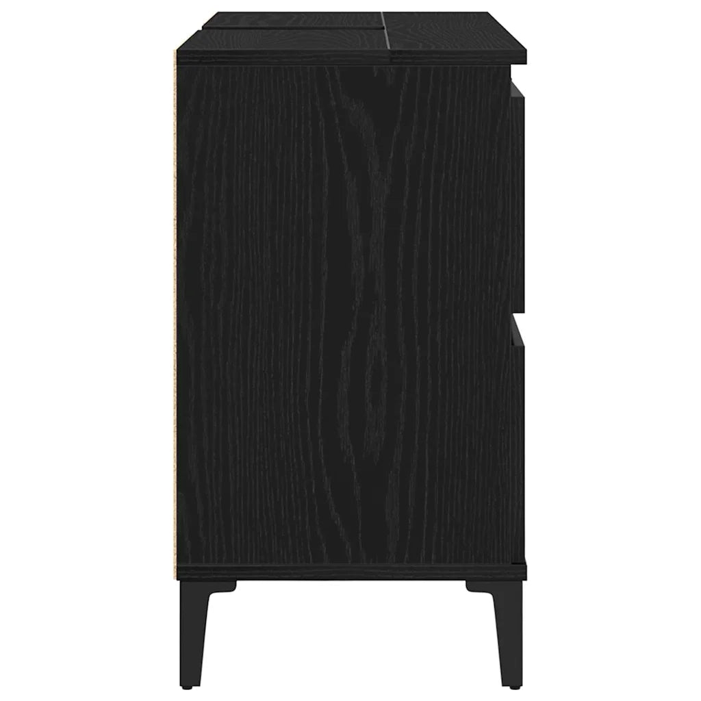 Armadio per Lavabo da Bagno Rovere Nero 80 x 33 x 60 cm 862814