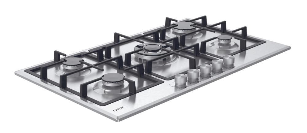 Candy Moderna CHG93WX/1 Acciaio inox Da incasso 86 cm Gas 5 Fornello(i)