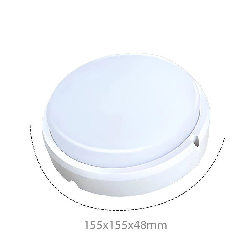 Plafoniera Led Lampada Da Parete Soffitto IP54 Rotondo 12W 1155LM 3000K Bulkhead Per Condominio D150X47mm
