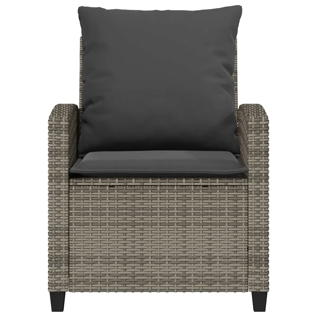 Set Divani da Giardino 4 pz con Cuscini in Polyrattan Grigio CFW9620808