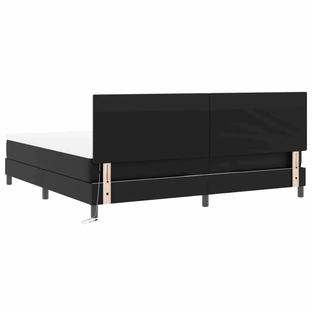 Letto a molle con materasso Nero 200 x 200 cm Pelle sintetica 3339064