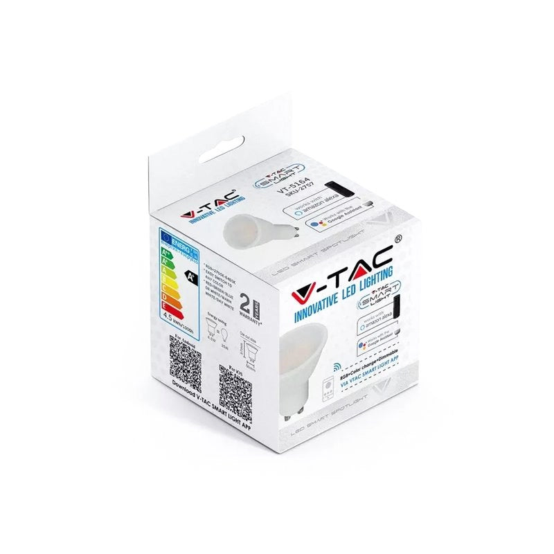 Smart Lampada Faretto Led GU10 4,5W WiFi RGB CCT Dimmerabile APP Compatible Amazon Alexa Google Home SKU-2757