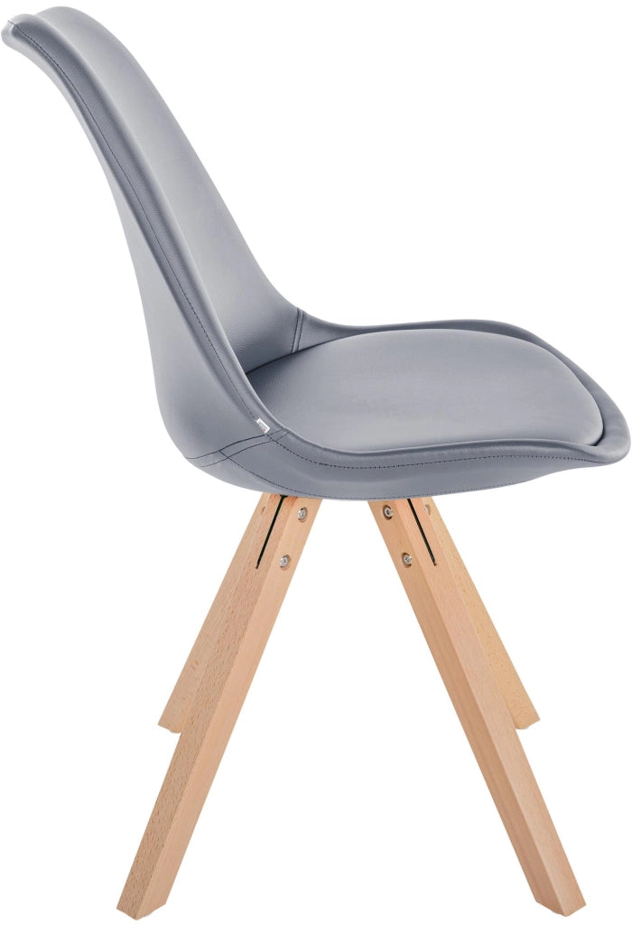 Sedia Sofia in similpelle grigio,natura (quadrato)