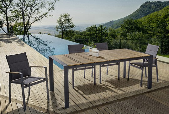 Tavolo da Giardino 198x100x74 cm in Alluminio Elias Antracite