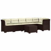 Divano da Giardino 6 Posti con Cuscini Aspetto Rattan PP 3444126