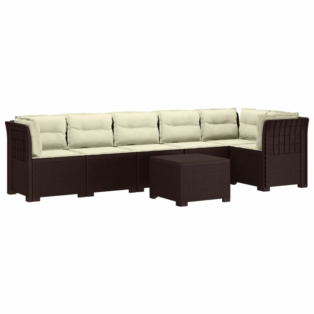 Divano da Giardino 6 Posti con Cuscini Aspetto Rattan PP 3444126