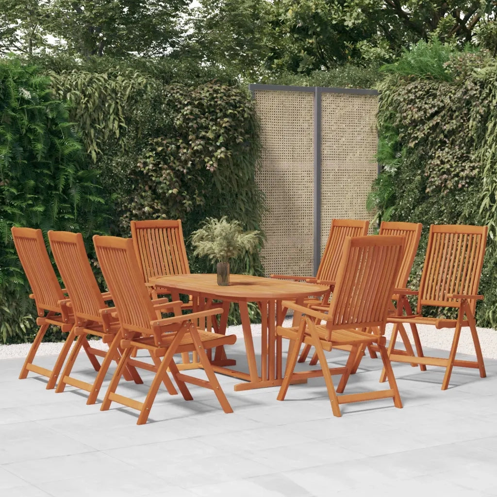 Sedie da Giardino Pieghevoli 8pz in Legno Massello di Eucalipto cod mxl 13987