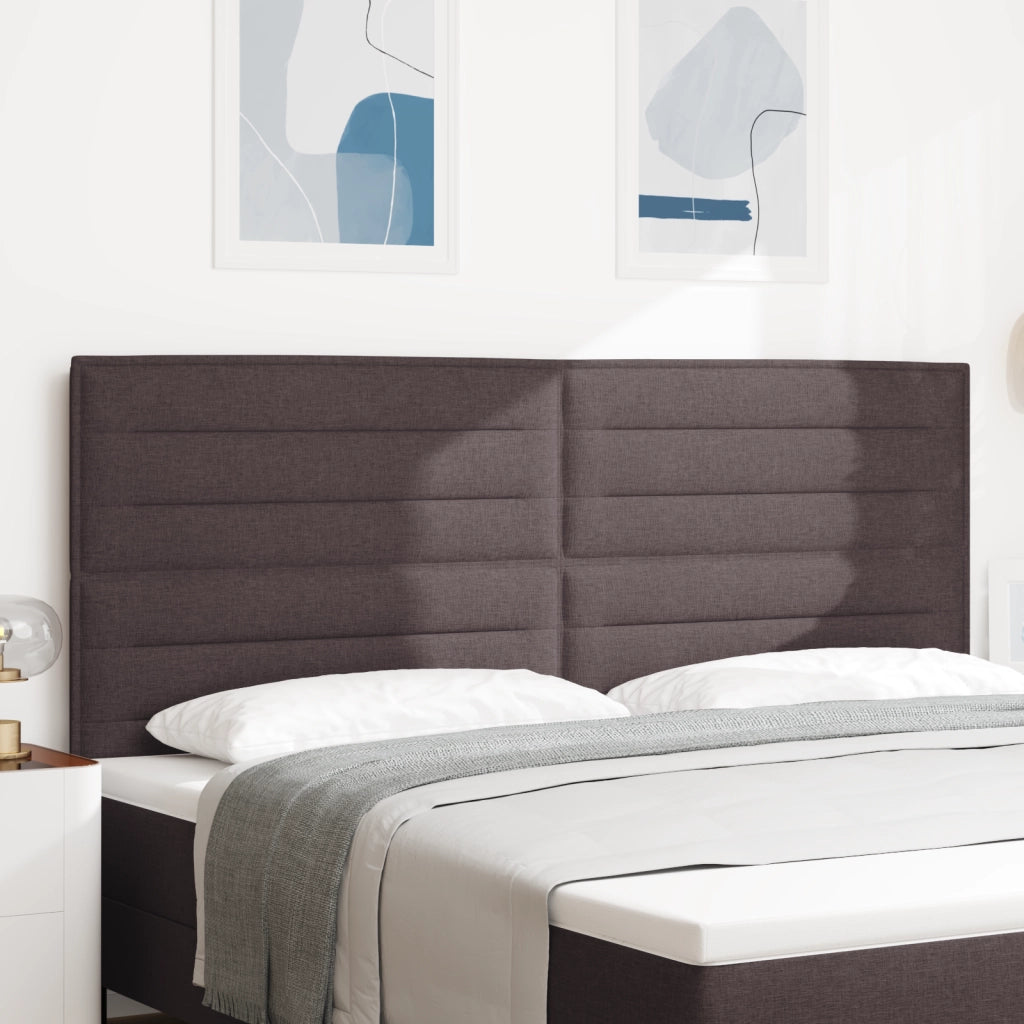 Testata LED Design Linee Marrone Scuro 100 cm Tessuto