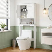 Armadietto portaoggetti da bagno, autoportante a 3 ripiani, con ante in legno e ripiano regolabile in 3 posizioni, organizer salvaspazio per bagno, bagno, lavanderia
