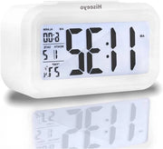 Alarme digitale con display LED 43 pollici con temperatura e calendario snooze (bianco)