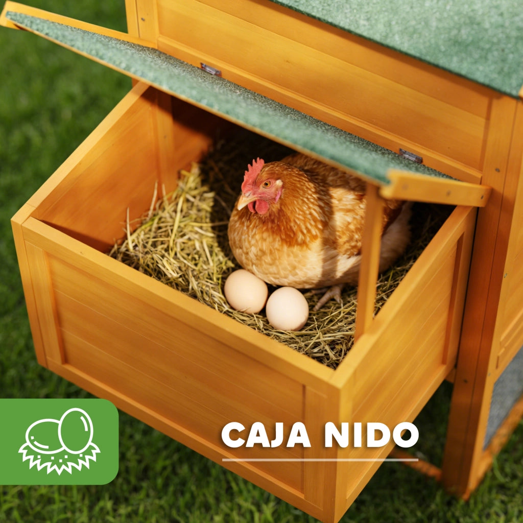 Pollai in Legno per 3-6 Galline con Tetto e Nido ¨C Zephmum ¨C 297.5x68x118 cm