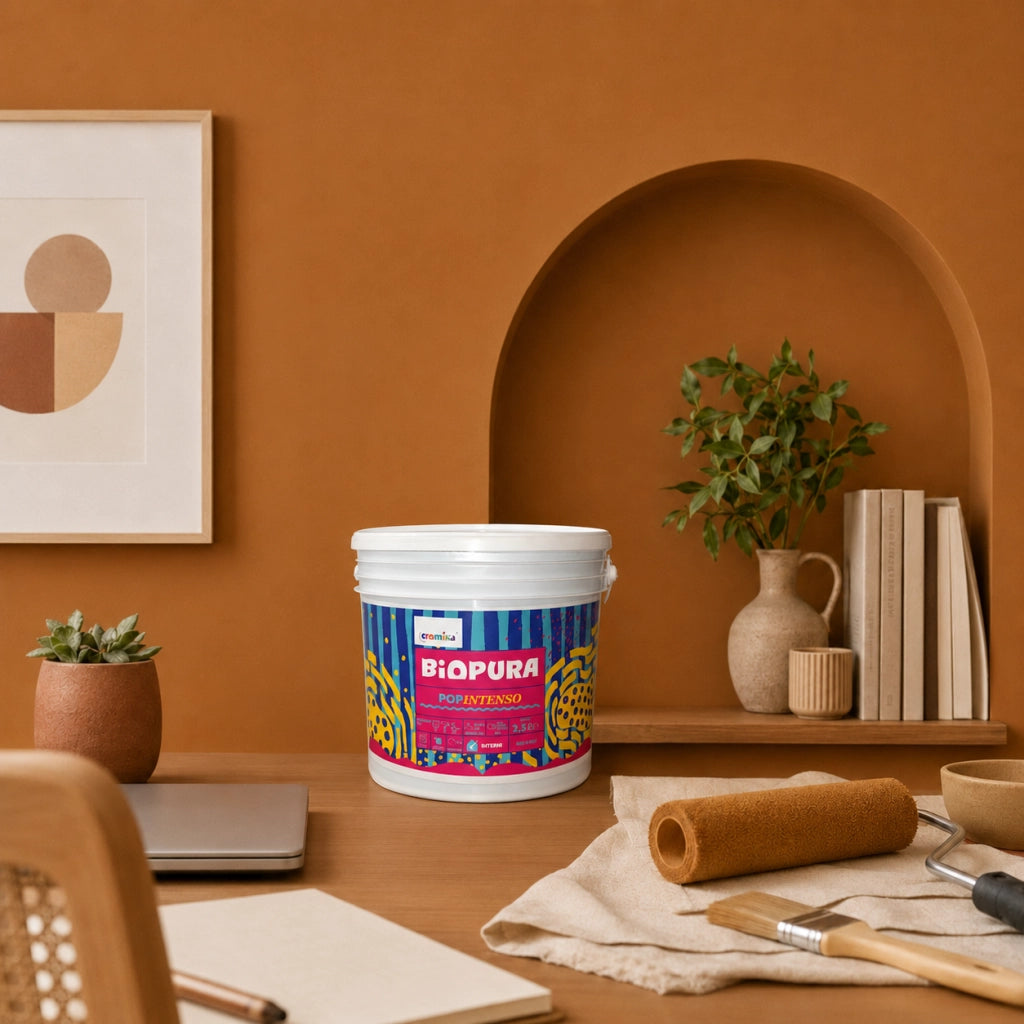 Popintenso palestra e decori interni pittura murale lavabile e coprente cromika *** formato 2.5 lt, colore- terra viv...