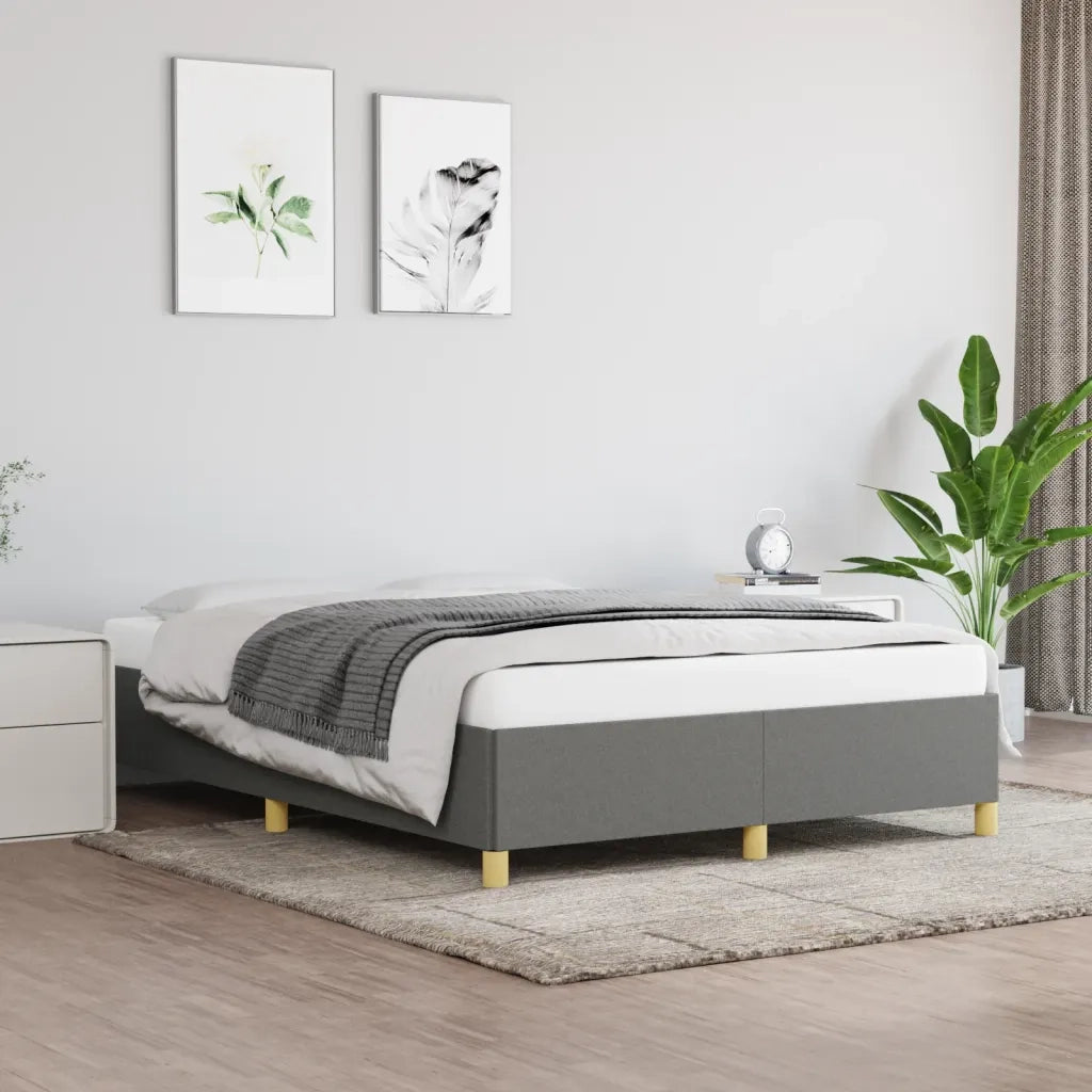 Giroletto senza Materasso-Struttura Letto Grigio Scuro 140x190 cm Tessuto 761871