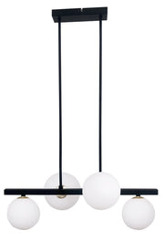 Lampadario Candellux Kama 4xG9 28W nero bianco vetro