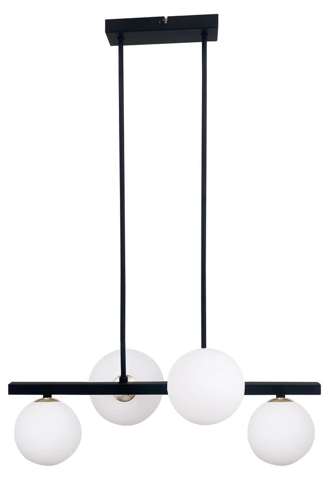 Lampadario Candellux Kama 4xG9 28W nero bianco vetro