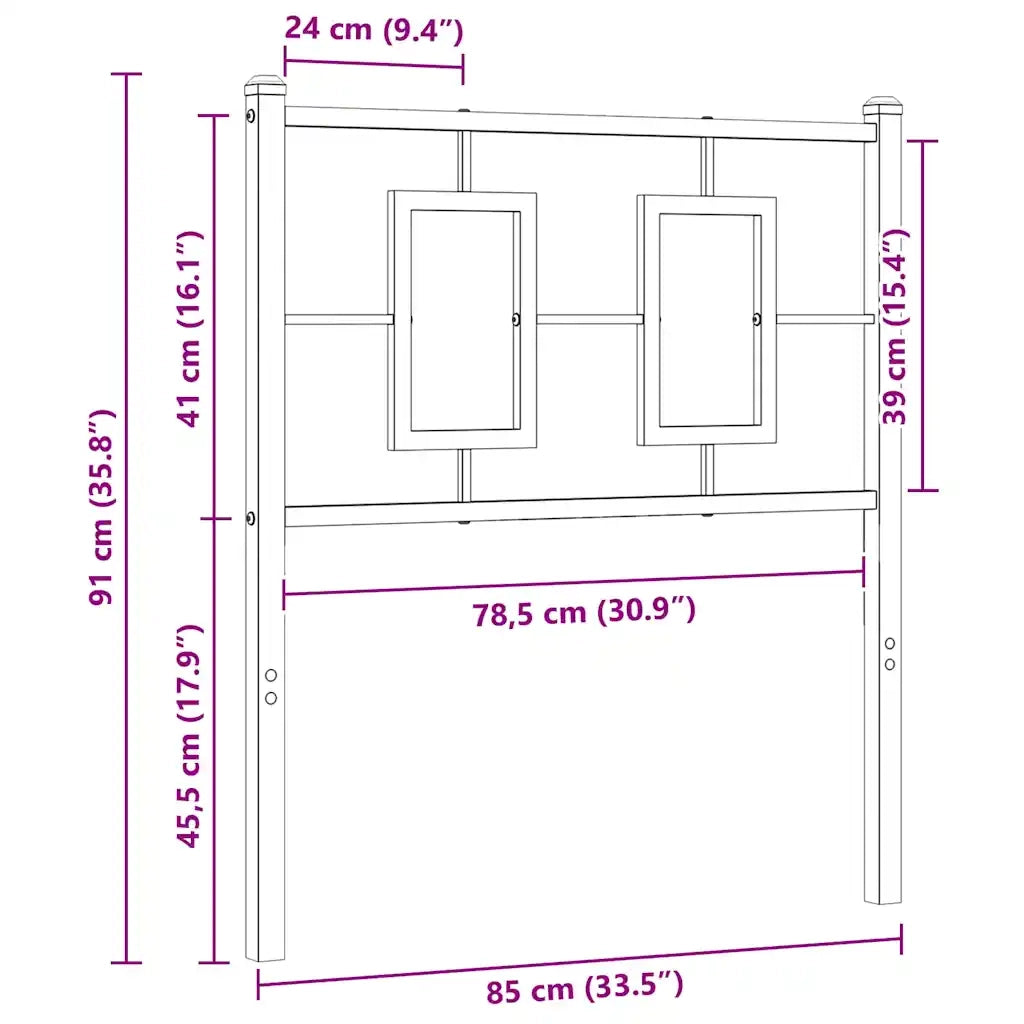 Testiera di Ricambio in Metallo Bianco 80 cm 374317