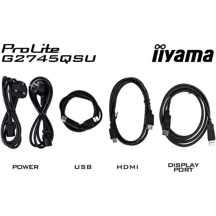 Monitor PC - IIYAMA - G2745QSU-B2 - 27 QHD - IPS - 100Hz - 1ms - HUB HDMI/DP/USB - Altoparlanti - Nero