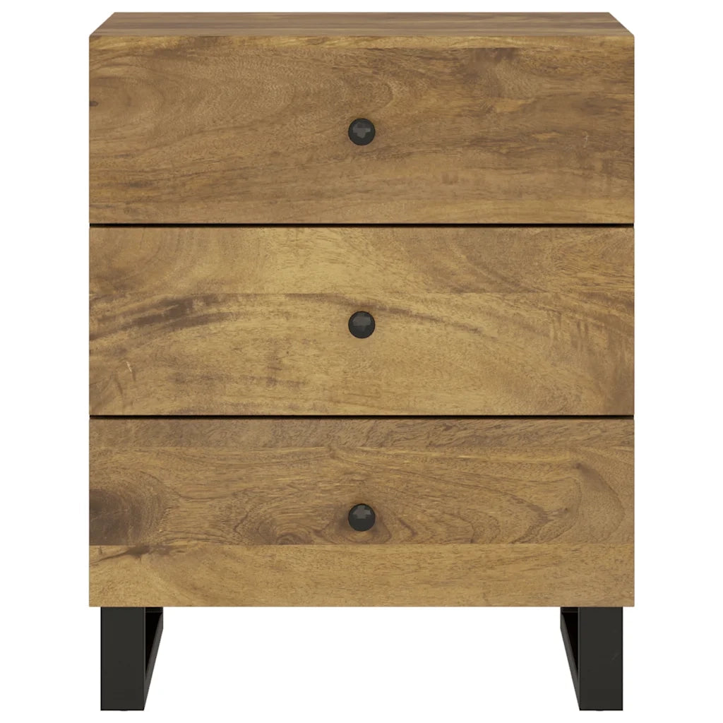 Comodino 50x33x62cm Legno Massello di Mango e Legno Multistrato cod mxl 30284