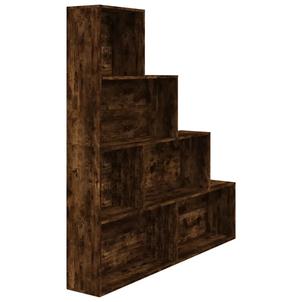 Libreria-Scaffale per Libri-Mobile di Stoccaggio Rovere Fumo 155x24x160 cm