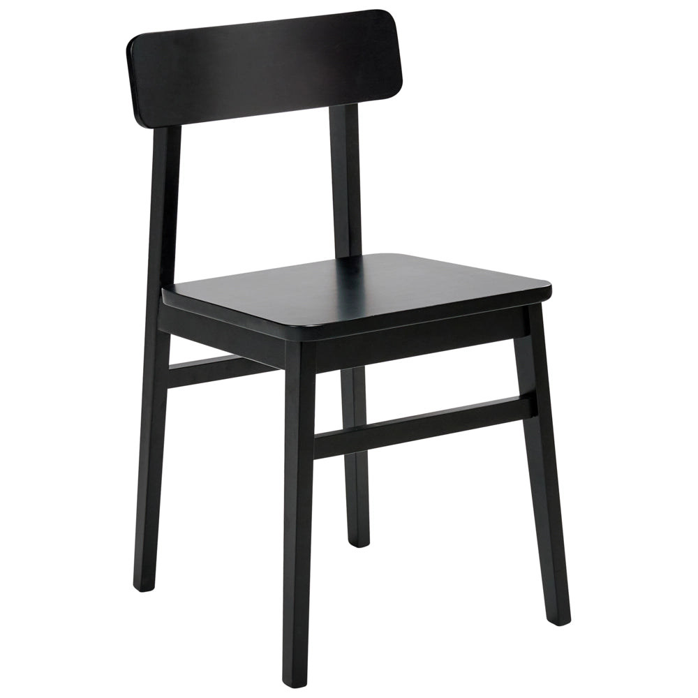 Set di 2 sedie da pranzo con struttura in legno di gomma nero Mobili da cucina e sala da pranzo in stile tradizionale