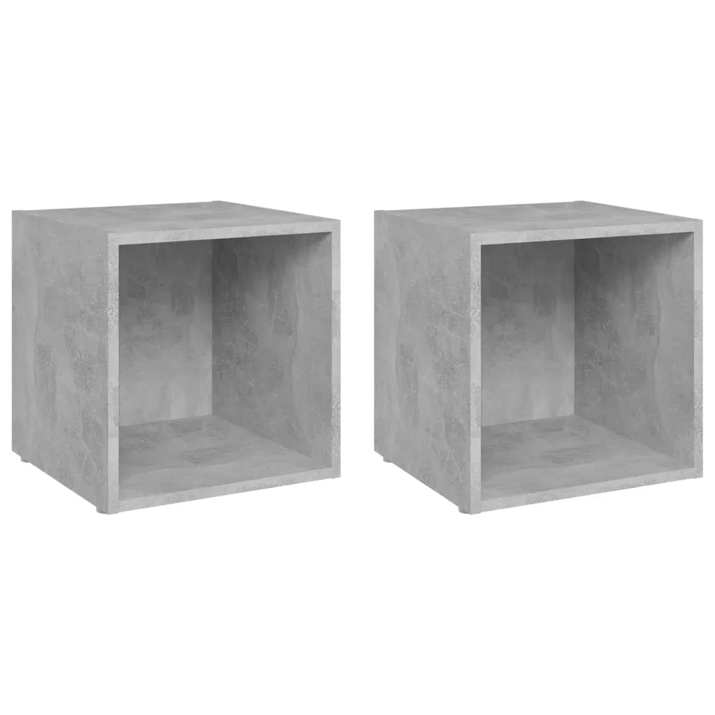 Mobile Porta TV 2 pz Grigio Cemento 37x35x37 cm in Truciolato cod mxl 18727