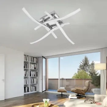 Lampadario Moderno Led Plafoniera Da Soffitto Luce Calda 35W Onda Rami LUCE CALDA