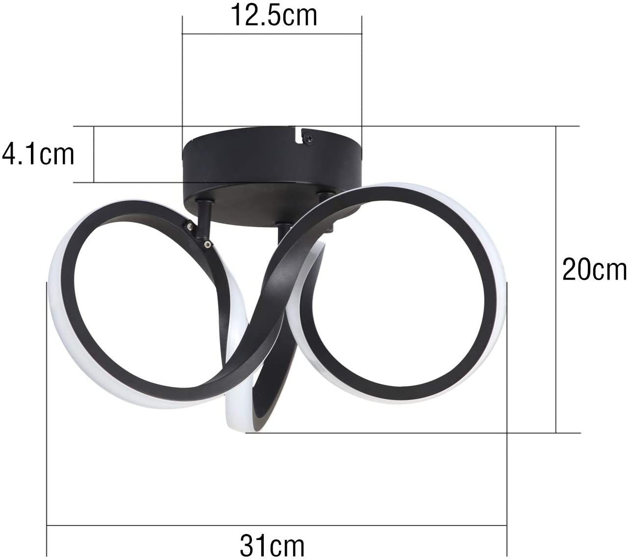 ZMH Lampada da soffitto plafoniera LED moderna 31cm alluminio per interni soggiorno camera letto