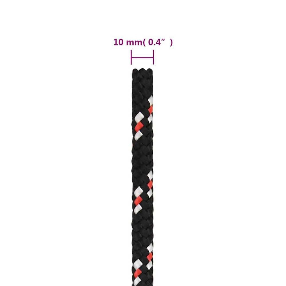 Boat Rope, Black, 10 Mm, 25 M, Polypropylene