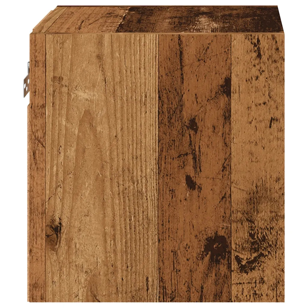 vidaXL Mobile TV a Parete con Luci LED Legno Antico 30x28,5x30 cm