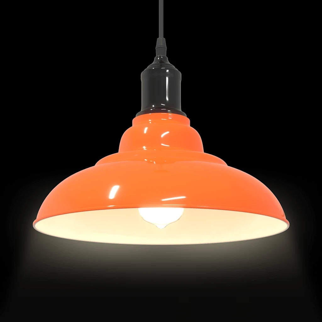 Lampada Sospensione Regolabile E27 Arancio Lucido ?31cm Metallo CFW4959025