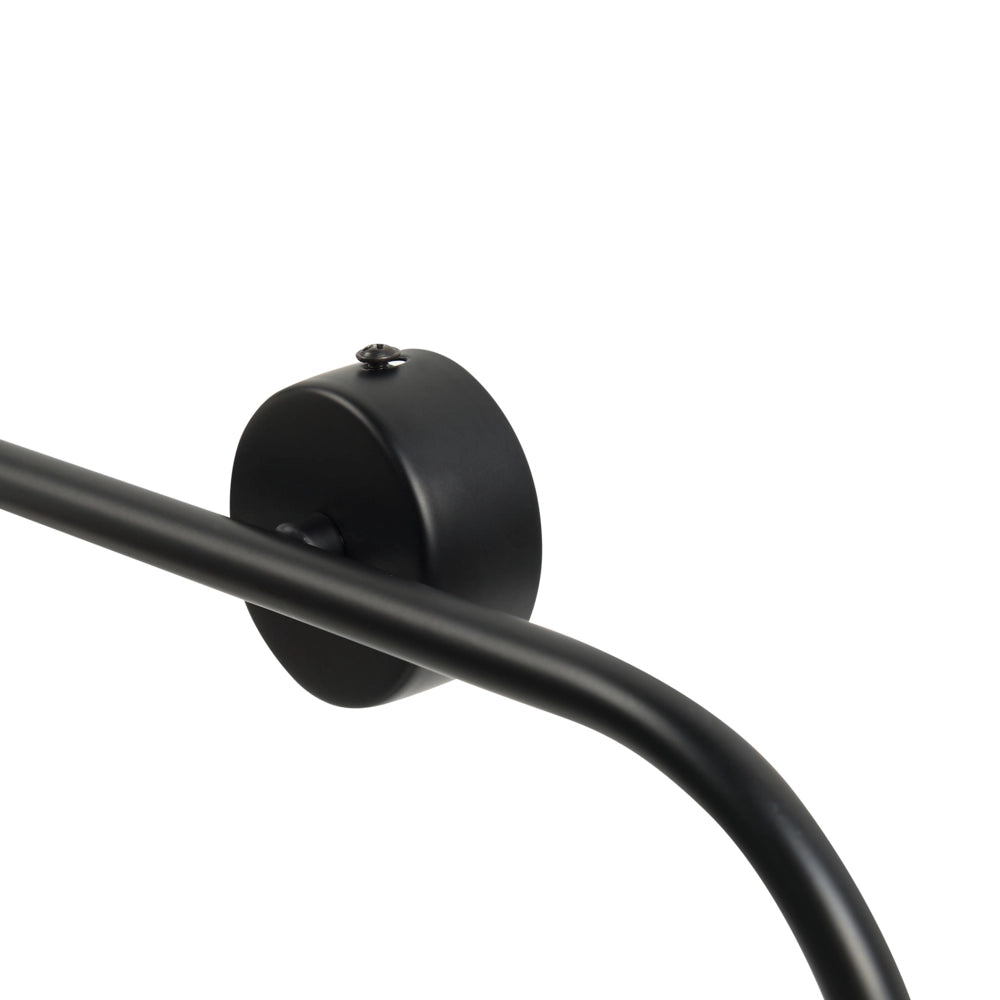 Lampada da parete con 4 luci a forma di globo e paralume in vetro base metallo nero opaco stile moderno