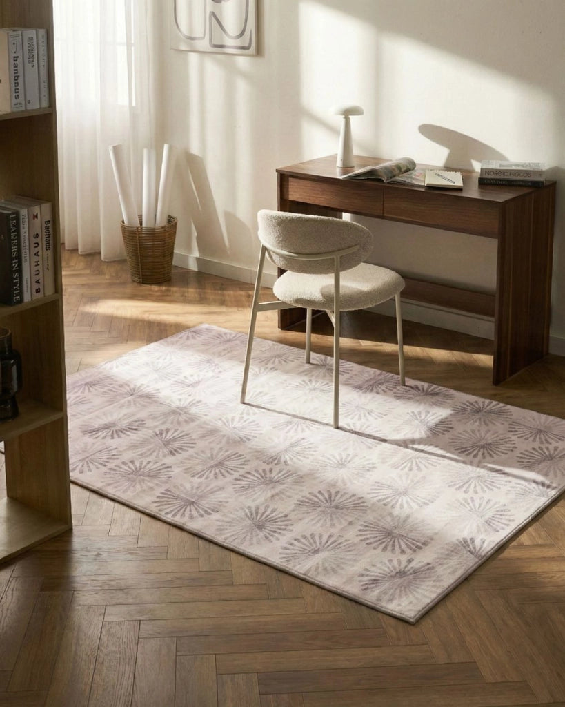 Tappeto passatoia dal motivo astratto Fondo antiscivolo Beige chiaro 140 x 200 cm Catak