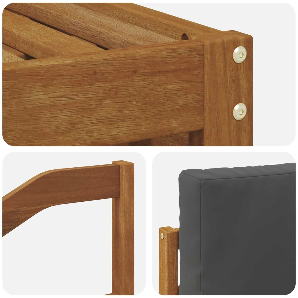 Set divani 8 pcs Naturale e Antracite Legno di Acacia Massello 3374507