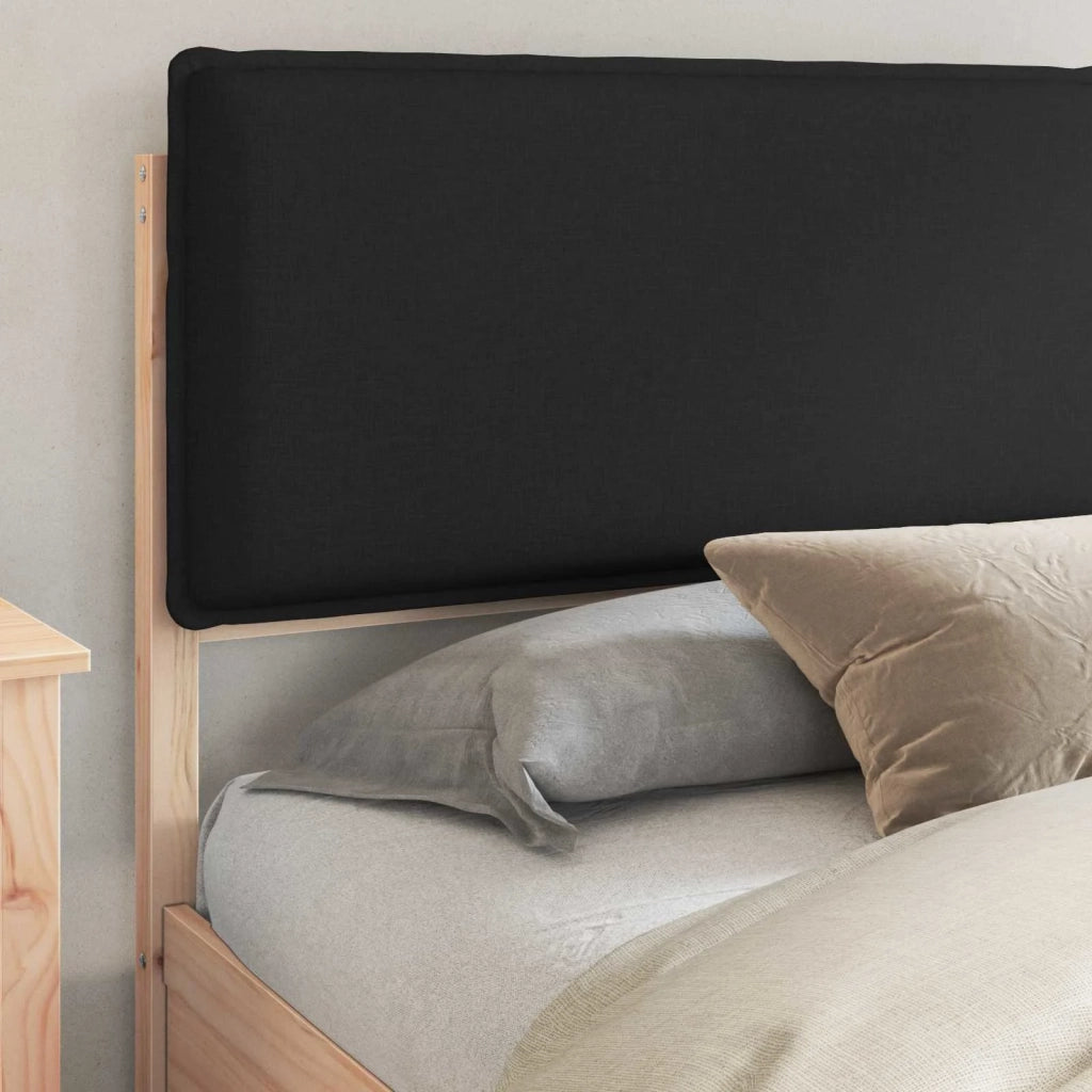 Letto con Testiera Rivestita Nero 200 x 200 cm Pino massello 3398106